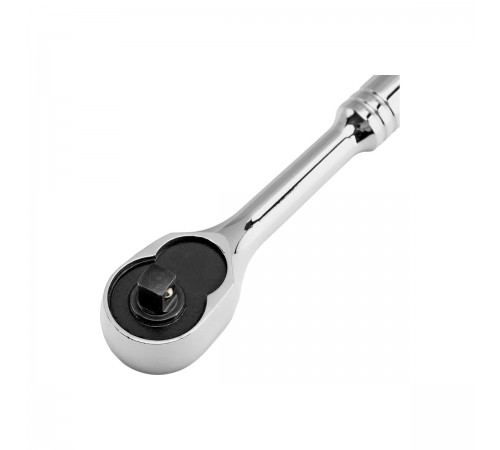 14050 Ключ-трещотка Cross 1/4", CrV, 120 зубьев, цельнометалический, хром