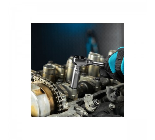 14050 Ключ-трещотка Cross 1/4", CrV, 120 зубьев, цельнометалический, хром
