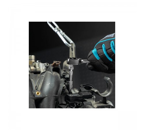 14050 Ключ-трещотка Cross 1/4", CrV, 120 зубьев, цельнометалический, хром