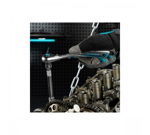 Набор торцевых головок Gross, трещотка 120 зубьев, 3/8", CrV, 12 предметов 14139