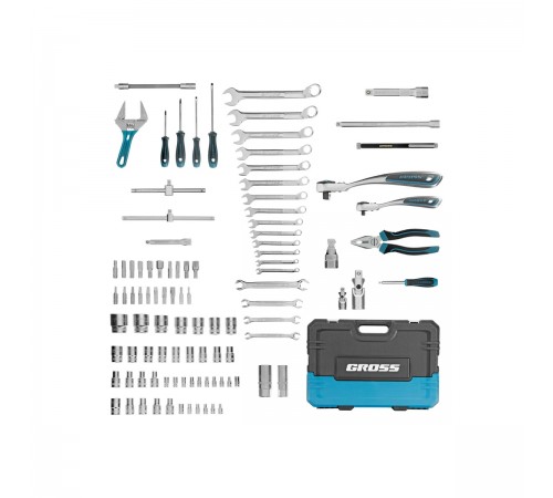 14151 Набор инструментов Gross, 1/4", 1/2", CrV, 120 зубьев, 101 предмет