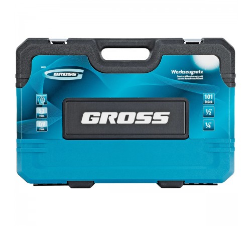 14151 Набор инструментов Gross, 1/4", 1/2", CrV, 120 зубьев, 101 предмет
