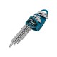 16408 Набор ключей имбусовых Gross TORX-TT, 9 шт.: T10-T50, экстра-длин., S2, сатинированные