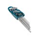 16408 Набор ключей имбусовых Gross TORX-TT, 9 шт.: T10-T50, экстра-длин., S2, сатинированные