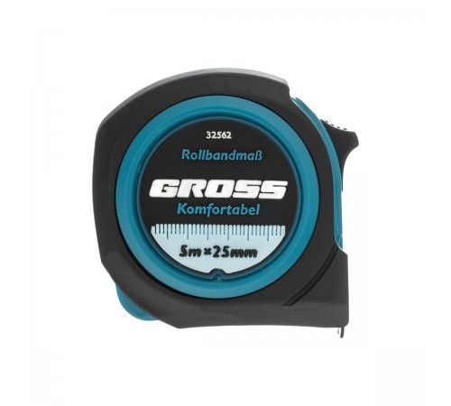 32562 Рулетка Gross Komfortabel 5м*25мм, обрезиненный корпус