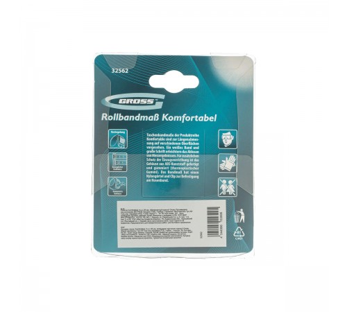 32562 Рулетка Gross Komfortabel 5м*25мм, обрезиненный корпус