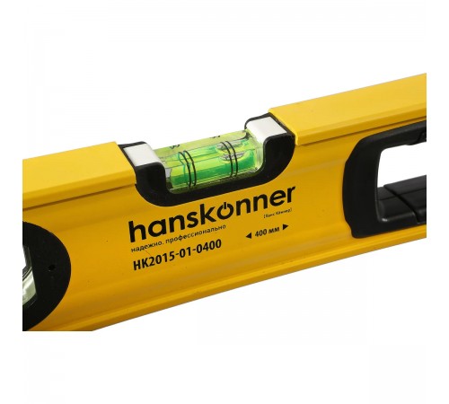HK2015-01-0400 Уровень алюминевый Hanskonner 400мм,2колбы,точность 0,5мм/м