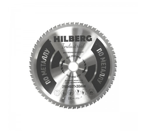 HF250 Диск пильный Hilberg Industrial Металл 250х60T*30мм