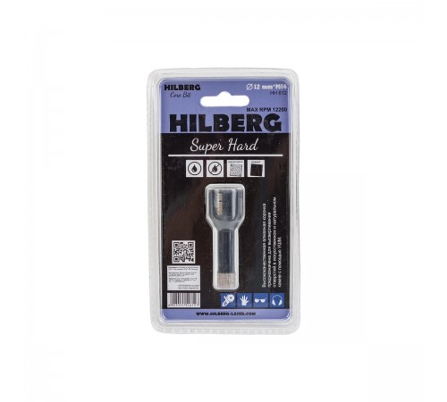 Коронка алмазная Hilberg HH612 Super Hard M14 с техническим воском 12мм