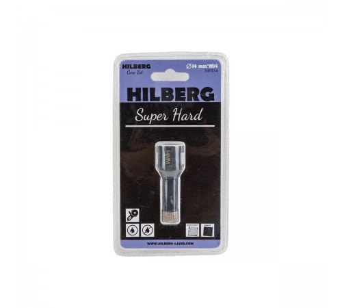Коронка алмазная Hilberg HH614 Super Hard M14 с техническим воском 14мм