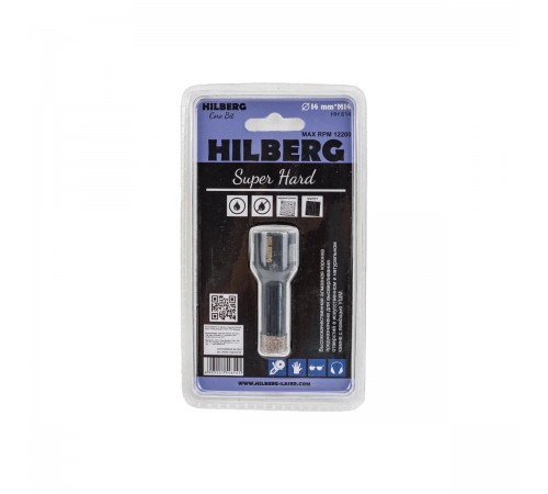 Коронка алмазная Hilberg HH614 Super Hard M14 с техническим воском 14мм