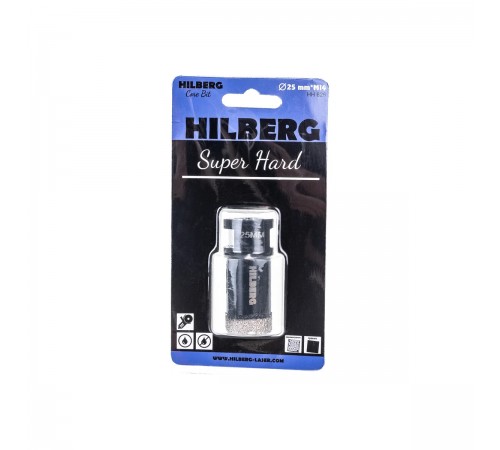 Коронка алмазная Hilberg HH625 Super Hard M14 с техническим воском 25мм