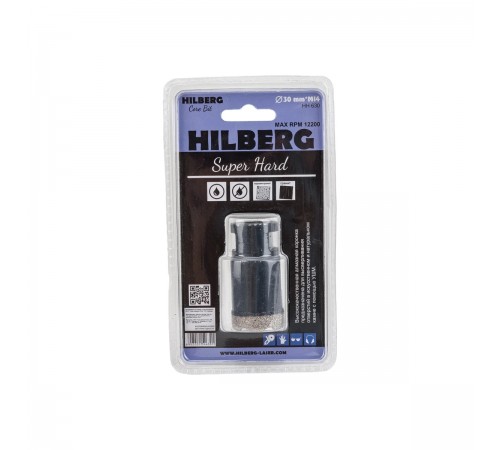 Коронка алмазная Hilberg HH630 Super Hard M14 с техническим воском 30мм