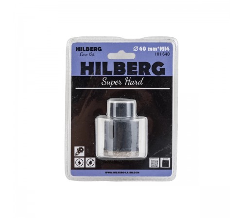 Коронка алмазная Hilberg HH640 Super Hard M14 с техническим воском 40мм
