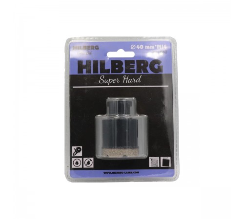Коронка алмазная Hilberg HH640 Super Hard M14 с техническим воском 40мм