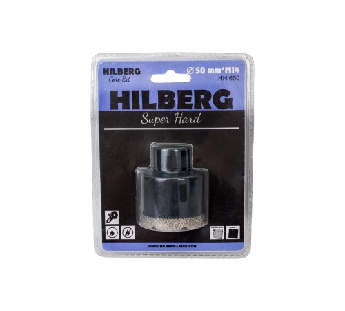 Коронка алмазная Hilberg HH650 Super Hard M14 50мм с техническим воском