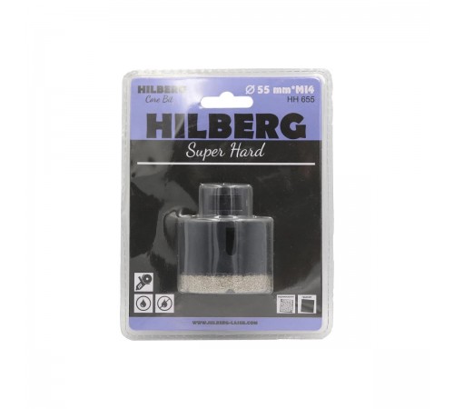 Коронка алмазная Hilberg HH655 Super Hard M14 55мм с техническим воском