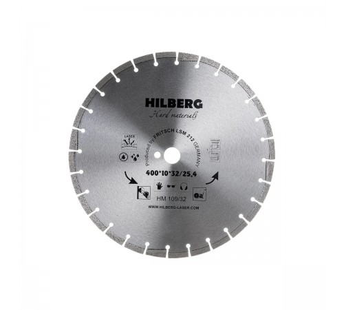 HM109 Диск алмазный отрезной Hard Materials Лазер 400х10*25,4мм