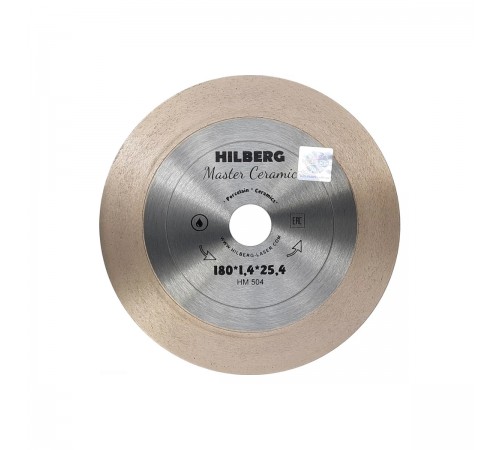 Диск алмазный HILBERG HM504  сплошной ультратонкий Master Ceramic 180х25х25,4х1,4 мм
