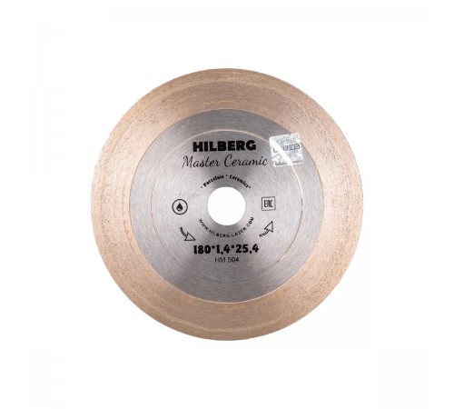 Диск алмазный HILBERG HM504  сплошной ультратонкий Master Ceramic 180х25х25,4х1,4 мм
