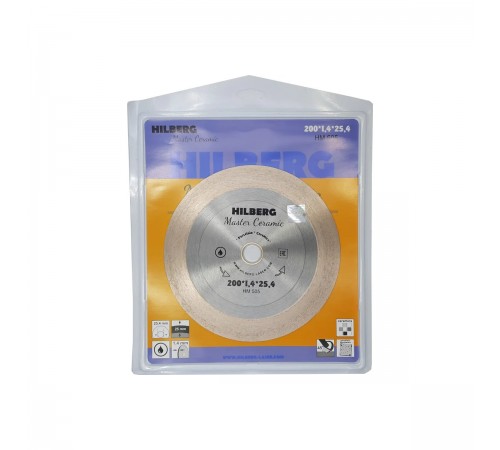 Диск алмазный HILBERG HM505 сплошной ультратонкий Master Ceramic 200х25х25,4х1,4 мм