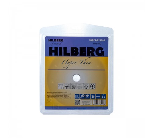 Диск алмазный HILBERG HM540 сплошной Hyper Thin 180х25,4x1,2 мм