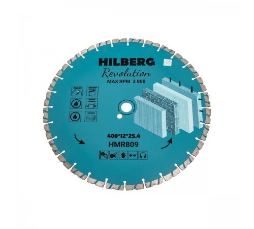 Диск алмазный Hilberg Revolution 400*12*25,4мм HMR809