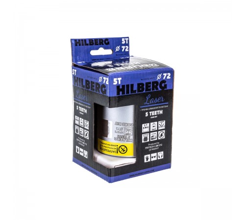 HP272 Коронка алмазная по бетону Hilberg Laser Five Teeth 72 мм