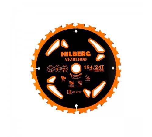 Диск пильный Hilberg Vezdehod 184*16*24T*7° HV187