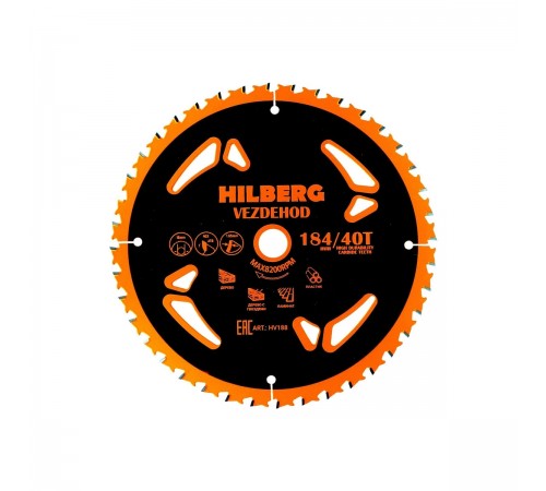 Диск пильный Hilberg Vezdehod 184*16*40T*7° HV188
