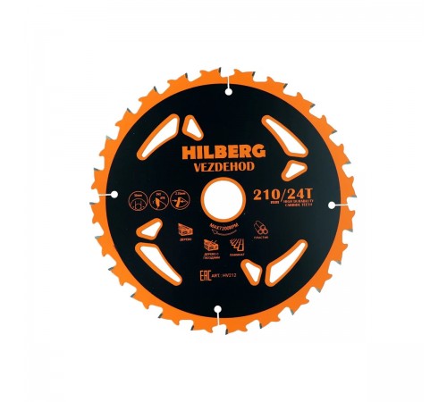 Диск пильный Hilberg Vezdehod 210*30*24T*7° HV212