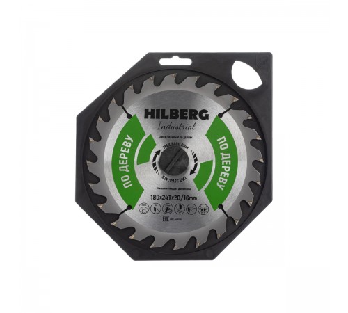 HW180 Диск пильный Hilberg Industrial Дерево 180х24T*20/16мм