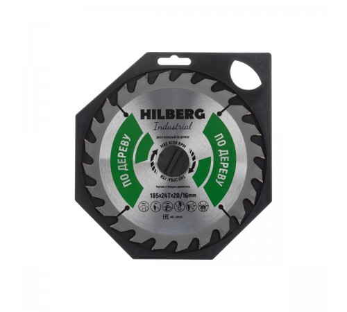 HW185 Диск пильный Hilberg Industrial Дерево 185х24T*20/16мм
