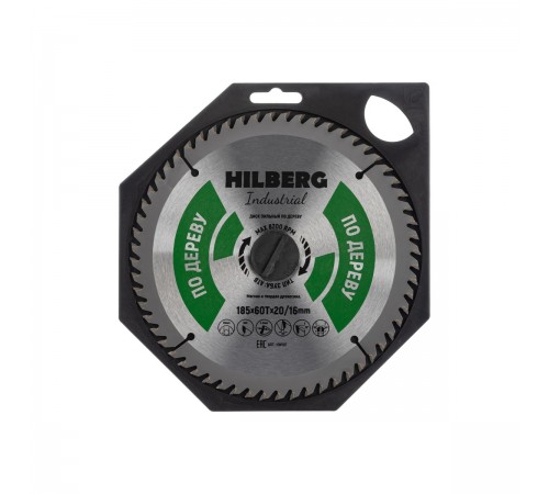HW187 Диск пильный Hilberg Industrial Дерево 185х60T*20/16мм