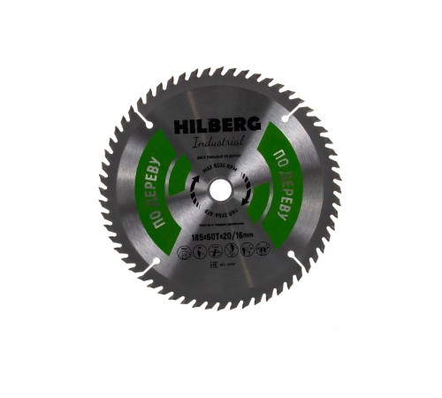 HW187 Диск пильный Hilberg Industrial Дерево 185х60T*20/16мм