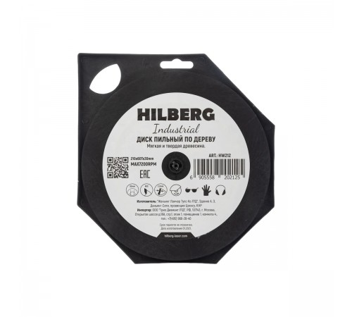 HW212 Диск пильный Hilberg Industrial Дерево 210х60T*30мм