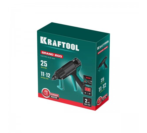 Пистолет термоклеевой электрический KRAFTOOL Grand 200 d 11-12 мм, 25г/мин 06839