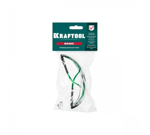110317 Очки KRAFTOOL BASIC стекло-моноблок с покрытием устойчивым к истиранию и запотеванию