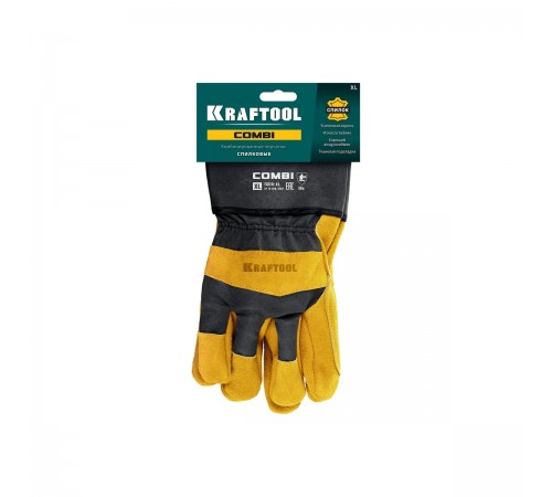 Перчатки спилковые, комбинированные KRAFTOOL COMBI 11310-XL