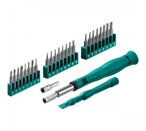 25677 Отвертка KRAFTOOL Precision-28 для точных работ со сменными битами 28 предметов