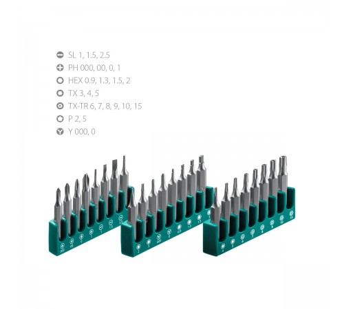25677 Отвертка KRAFTOOL Precision-28 для точных работ со сменными битами 28 предметов