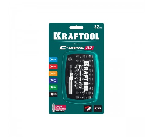 26067-H32 Набор бит KRAFTOOL C-Drive 32 многофункциональные 32шт.