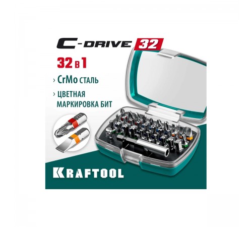 26067-H32 Набор бит KRAFTOOL C-Drive 32 многофункциональные 32шт.