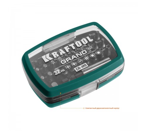 26083-H32 Набор бит KRAFTOOL Grand-32 с магнитным адаптером 32шт