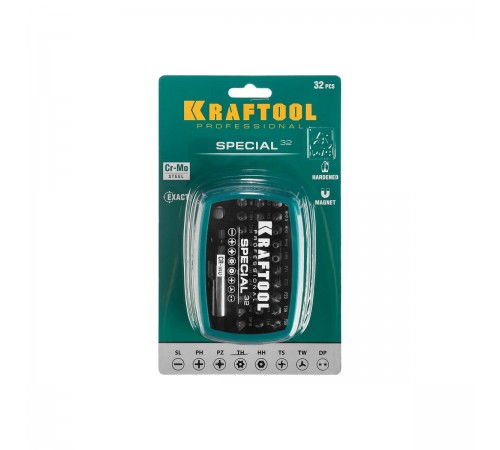 2610-H32 Набор бит KRAFTOOL Special-32 с адаптером,32шт