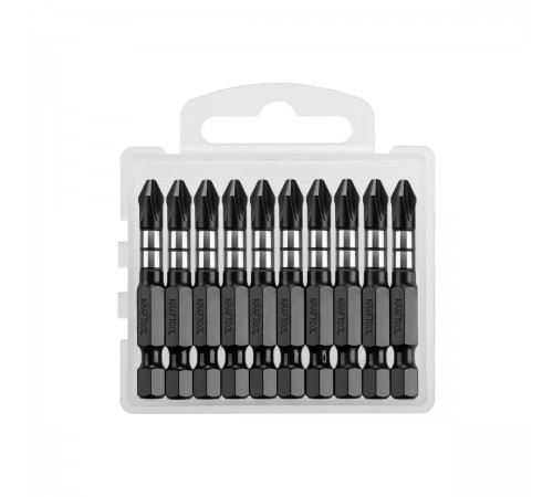 26191-2-50-S10 Биты KRAFTOOL Impact Pro, Philips, тип хвостовика Е 1/4, PH2, 50мм