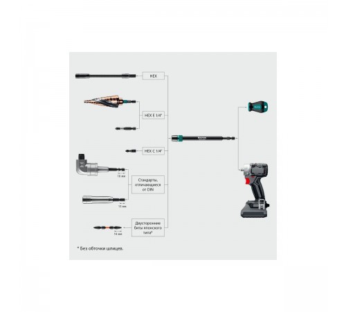 Адаптер для шуруповертов KRAFTOOL BULLDOG 150 мм, с жесткой автоматической фиксацией 26785-150