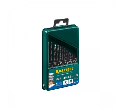 Набор сверл по металлу KRAFTOOL HSS-G,13шт 1.5-6.5мм сталь Р6М5 29651-H13