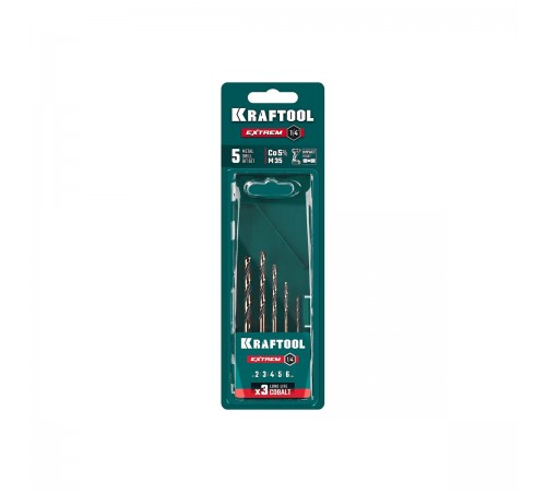 Набор сверл по металлу KRAFTOOL HEX-1/4" 5шт. IMPACT READY 29652-H5