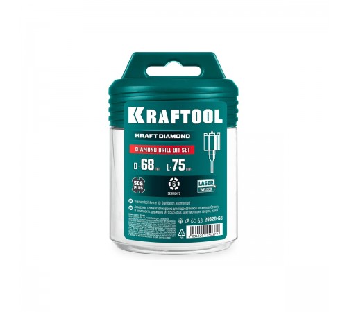Коронка алмазная KRAFTOOL DIAMOND d 68мм для подрозетников 29820-68